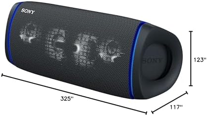 Sony SRS-XB43 EXTRA BASS Wireless Bluetooth Outdoor Speaker with 24-Hour Battery Life, IP67 Waterproof, USB-C Charging, Party Lights, Speakerphone - Black