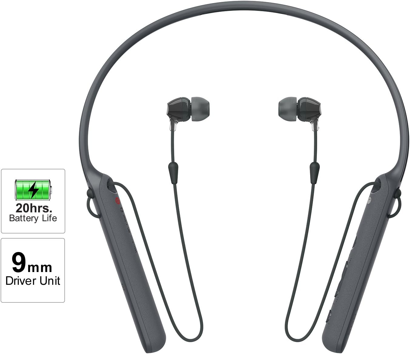 Sony - C400 Wireless Behind-Neck in Ear Headphone Black (WIC400/BZ)