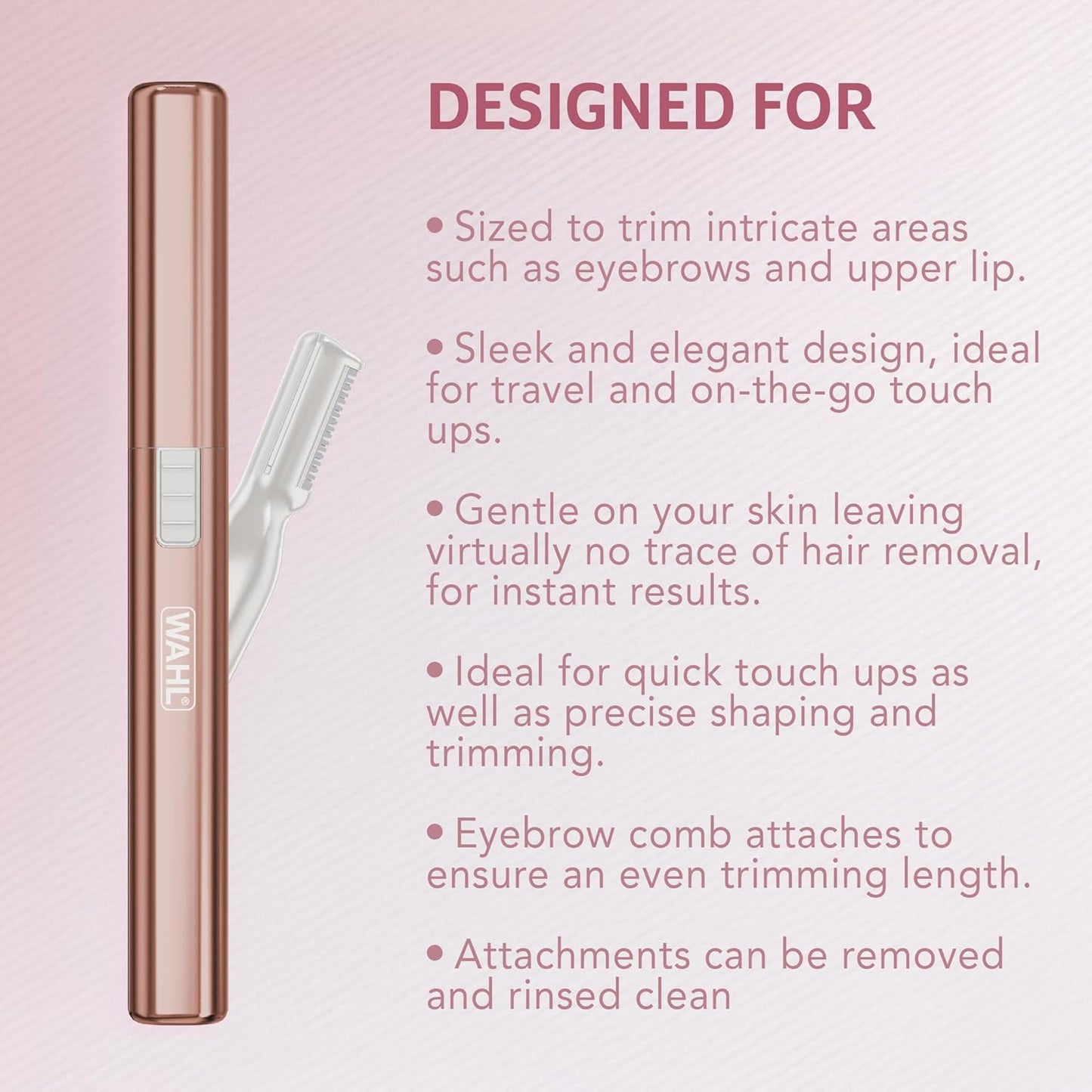 Wahl Pure Confidence Eyebrow Shaper, Pink, 1.0 count