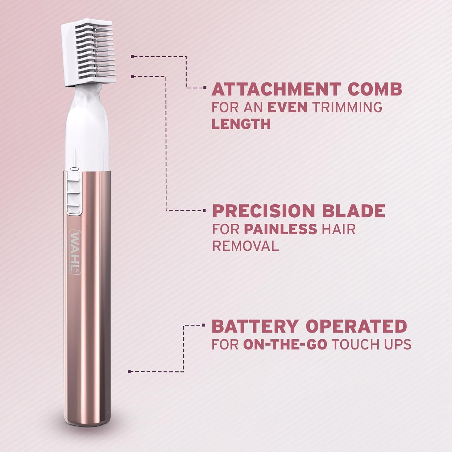 Wahl Pure Confidence Eyebrow Shaper, Pink, 1.0 count