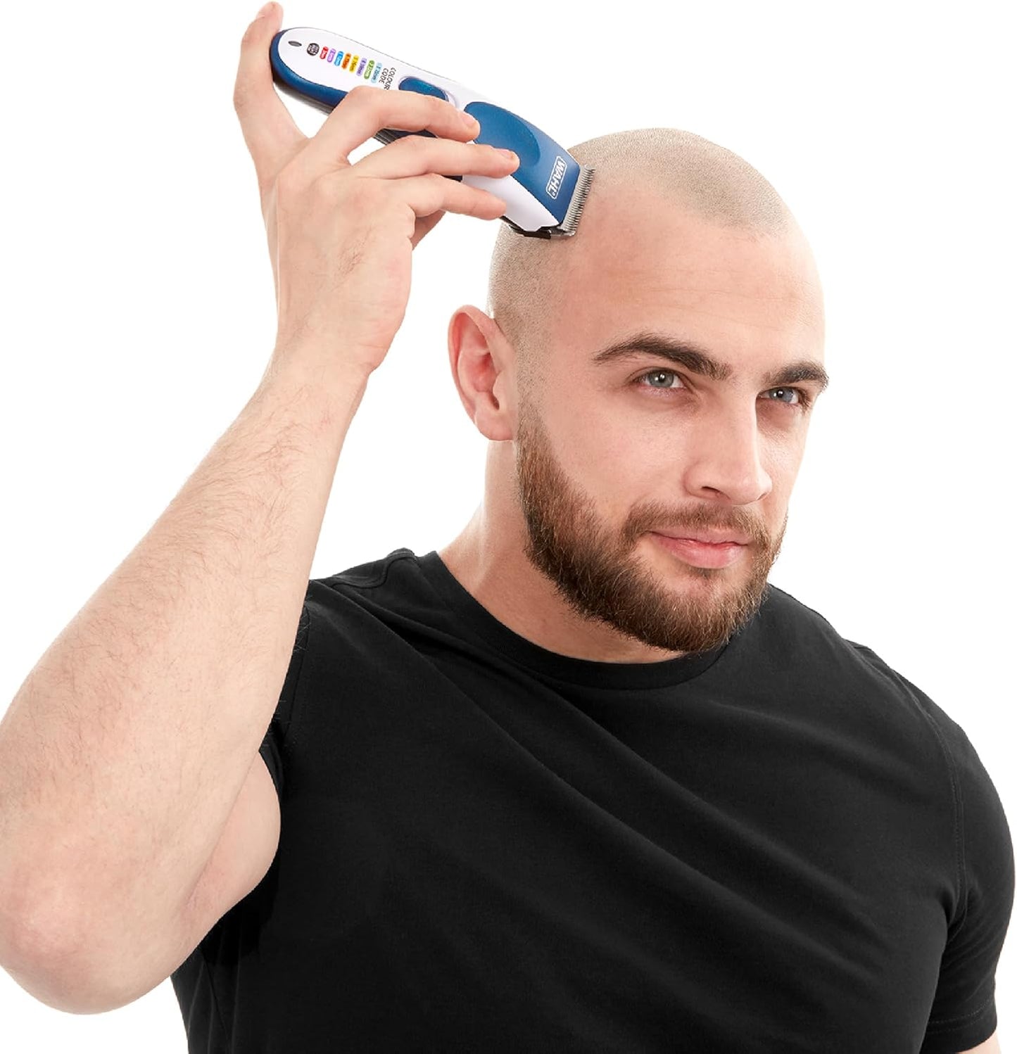 WAHL Color Pro Cordless Hair Clipper Kit, Rechargeable Hair Clipper, Detail Trimmer, Mini Foil Shaver, 12 Colour Coded Comb Attachments, 60 Minutes Run Time, Blue/White Trimmer