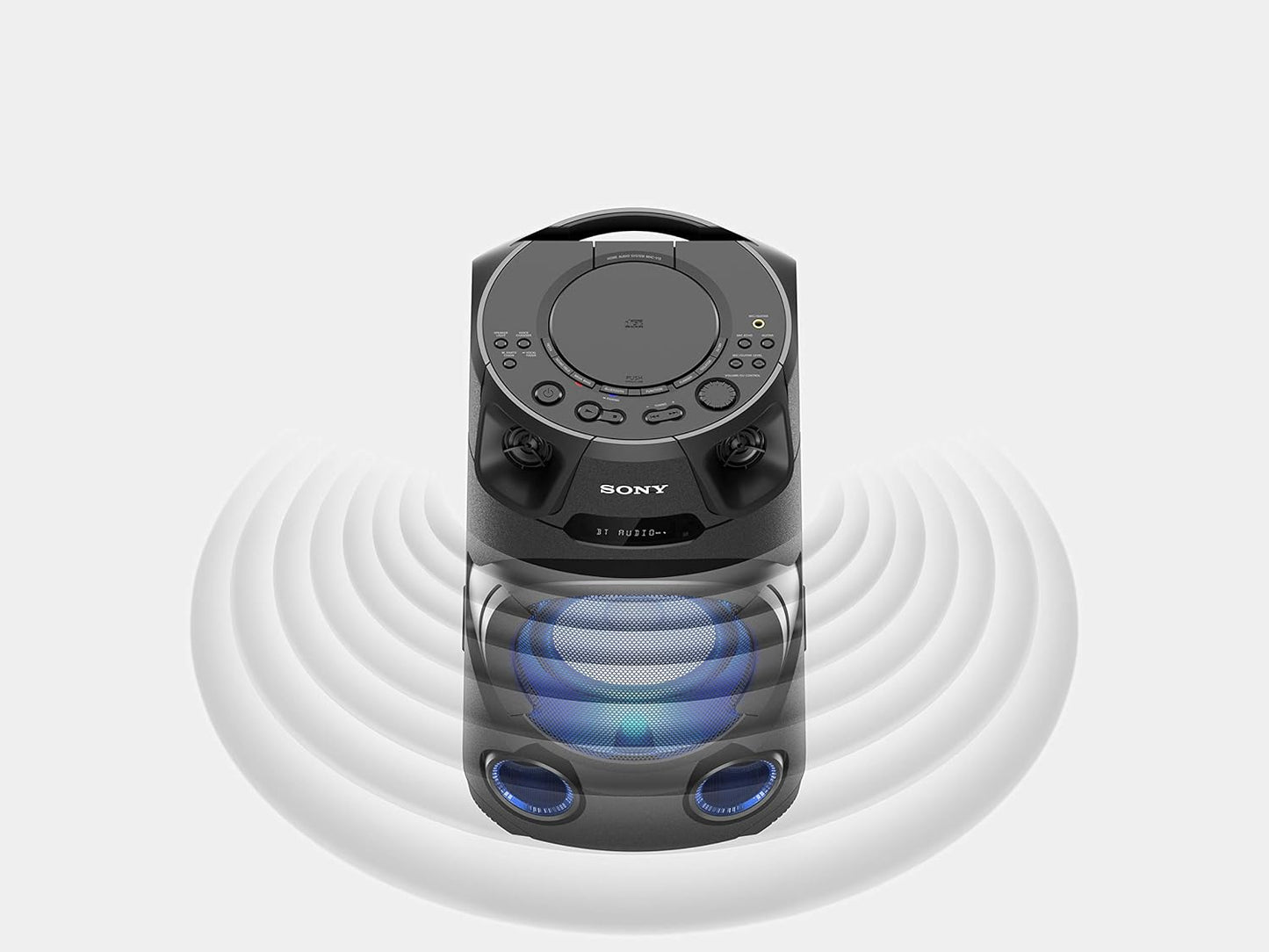 Sony MHC-V13 - Powerful Bluetooth, Party Speaker, Multicolor Lighting, CD Player, Mic Guitar Input