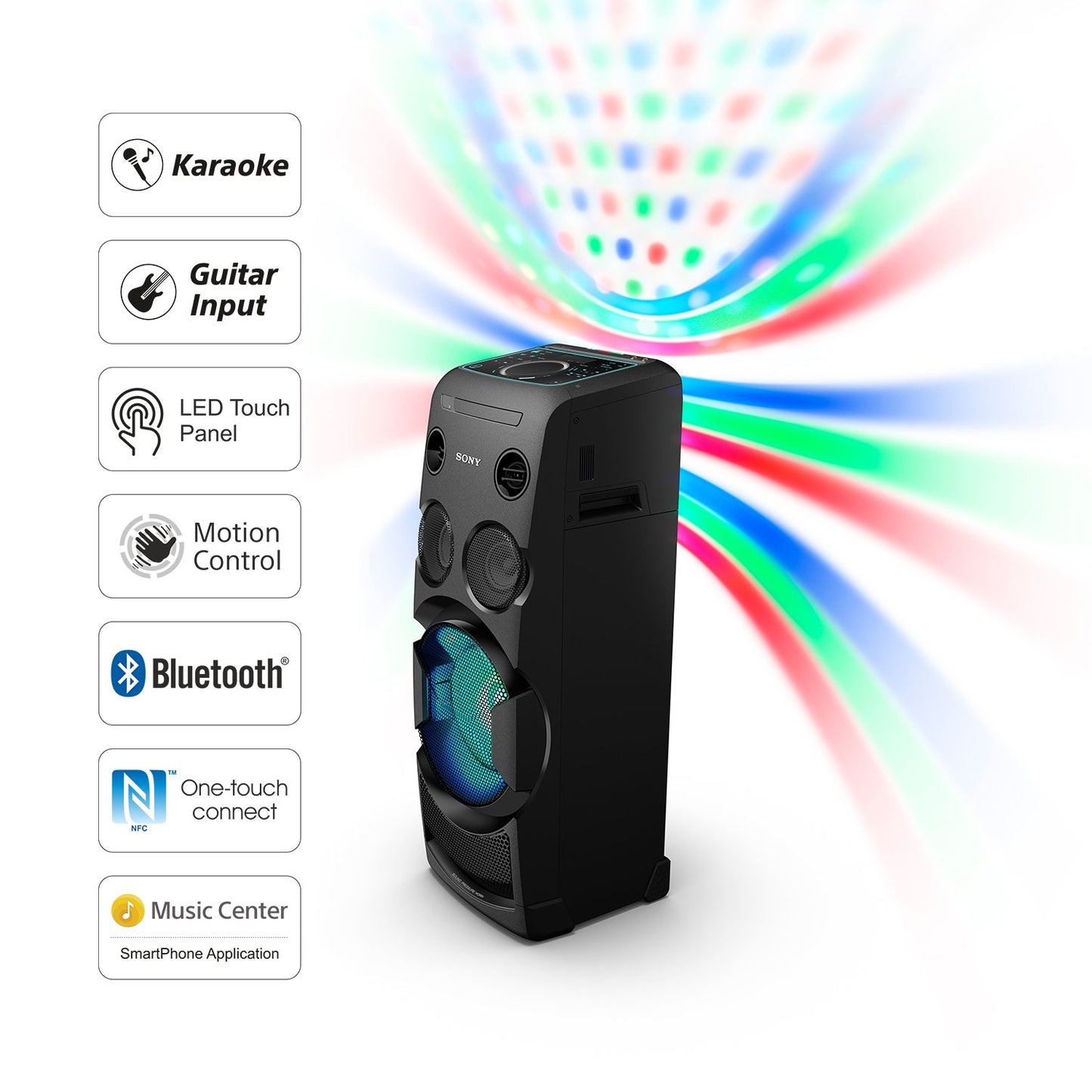 Sony MHC-V50D High-Power Portable Audio System with Party Lights