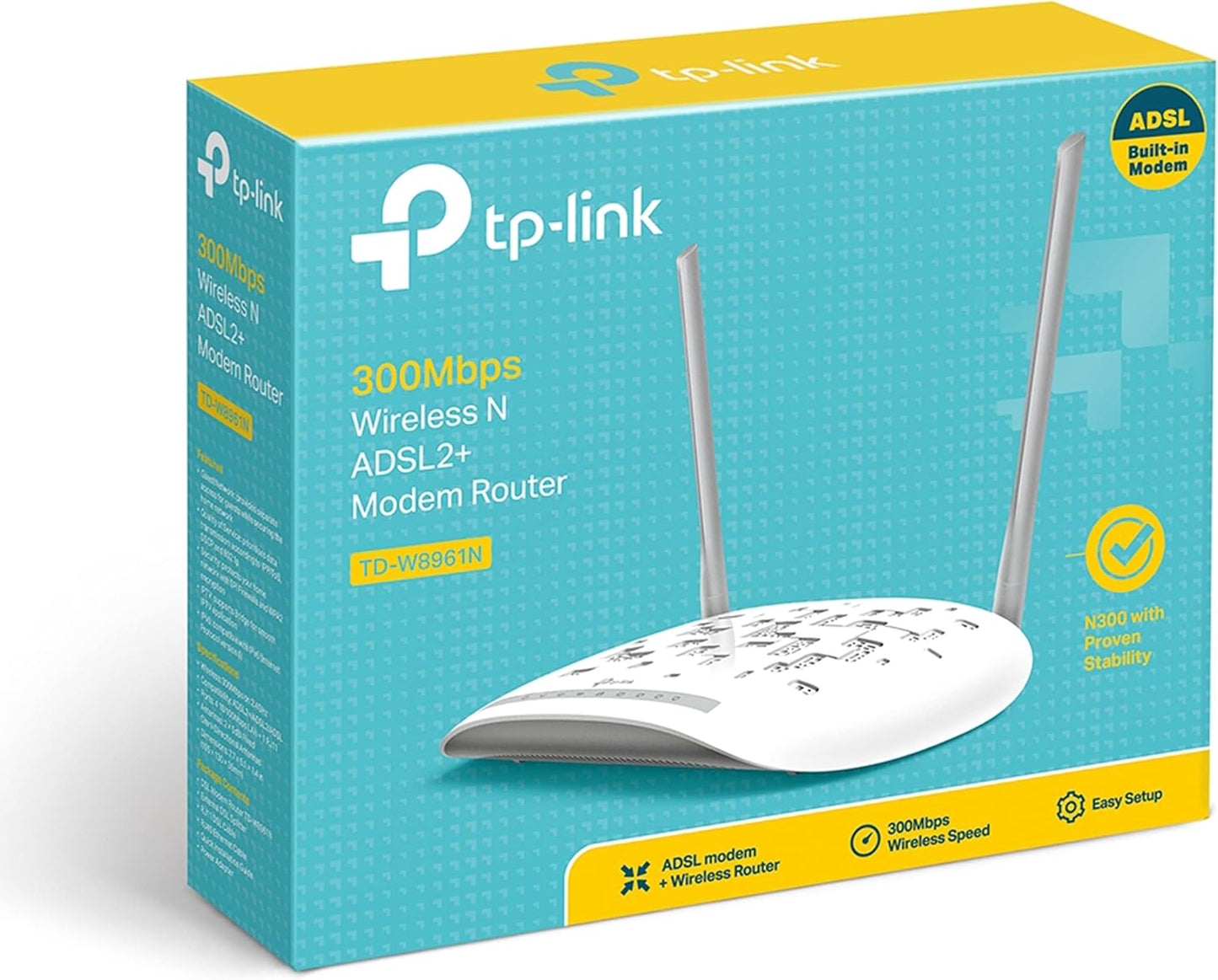 TP LINK 300Mbps WI-FI MODEM ROUTER TD-W8961N