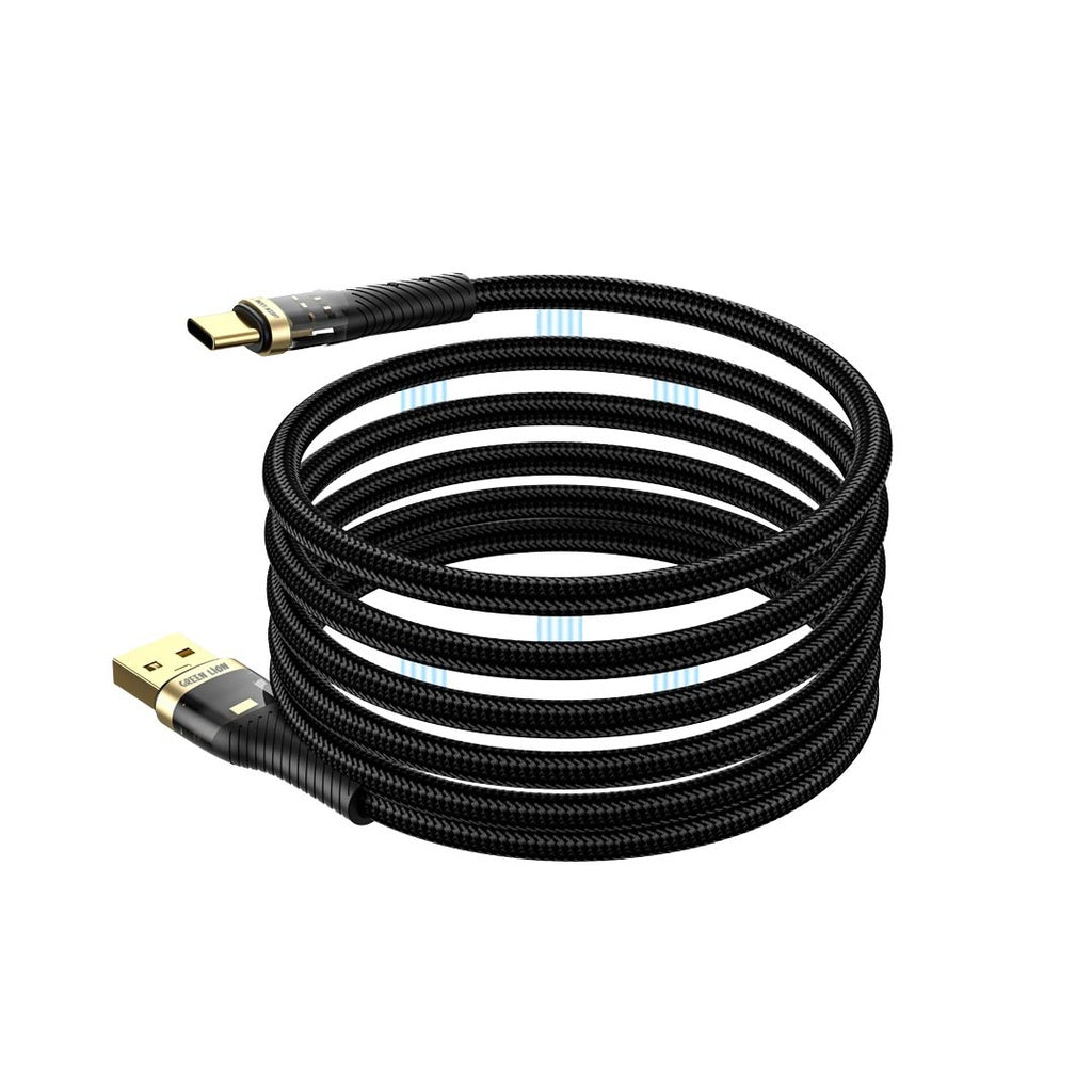 Green Lion Magnetic Cable USB-A to USB-C - Black