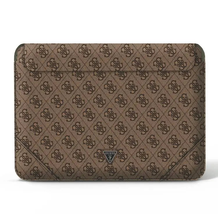 GUESS PU 4G TRIANGLE COMPUTER SLEEVE BRWN 16"GUCS16P4T