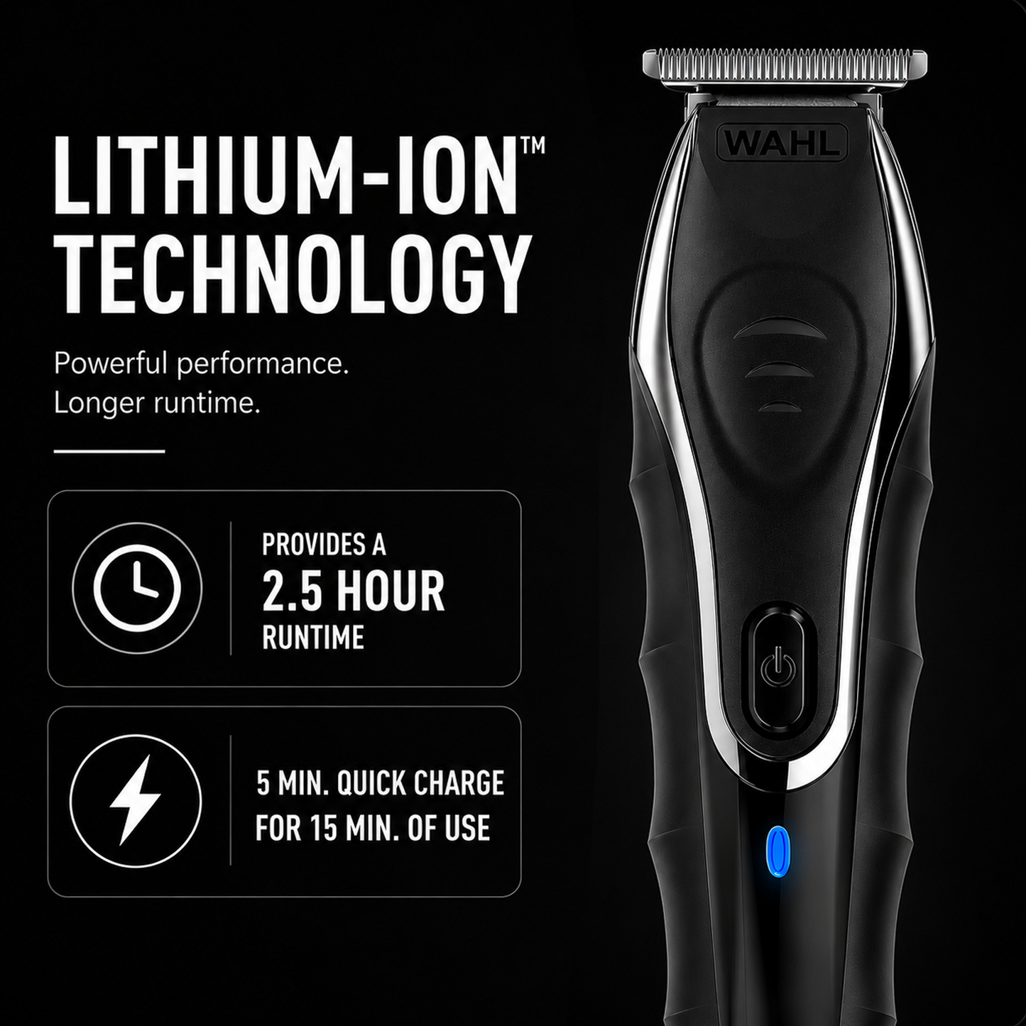 WAHL Aqua Blade Trimmer, Ultra-Close T-Blade For Wet & Dry Shaves, Long-Lasting Lithium-Ion Battery, Self-Sharpening Blades And Smart LED Indicator, 09899-927