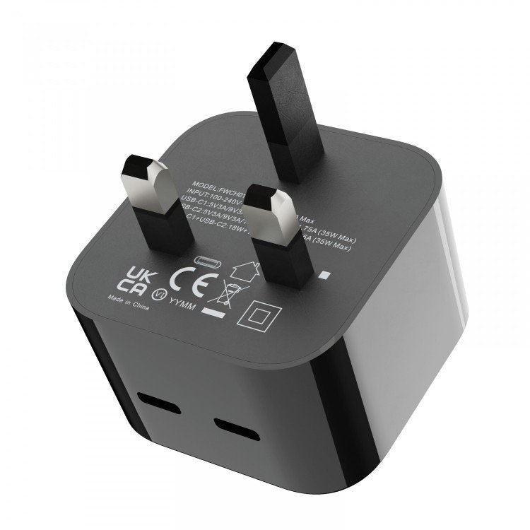 Porodo DUAL PORT PD35 CHARGER+Braided Type-C CABle