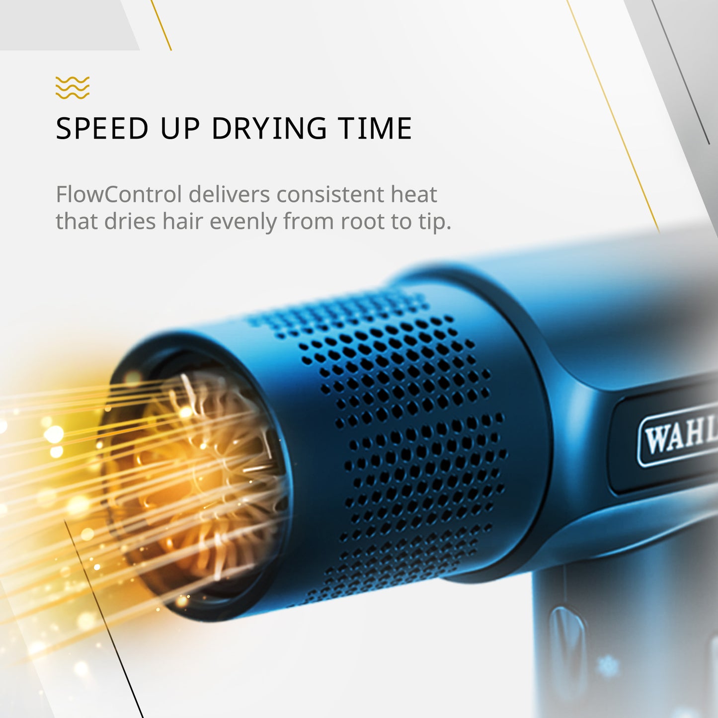 Wahl Vanquish Hair Dryer, Lightweight, LED Display, Quiet, Professional 3 Attachments, Powerful, Cool Drying, 3 Speed-Settings, Auto-Clean, Even Drying, Quick Dry