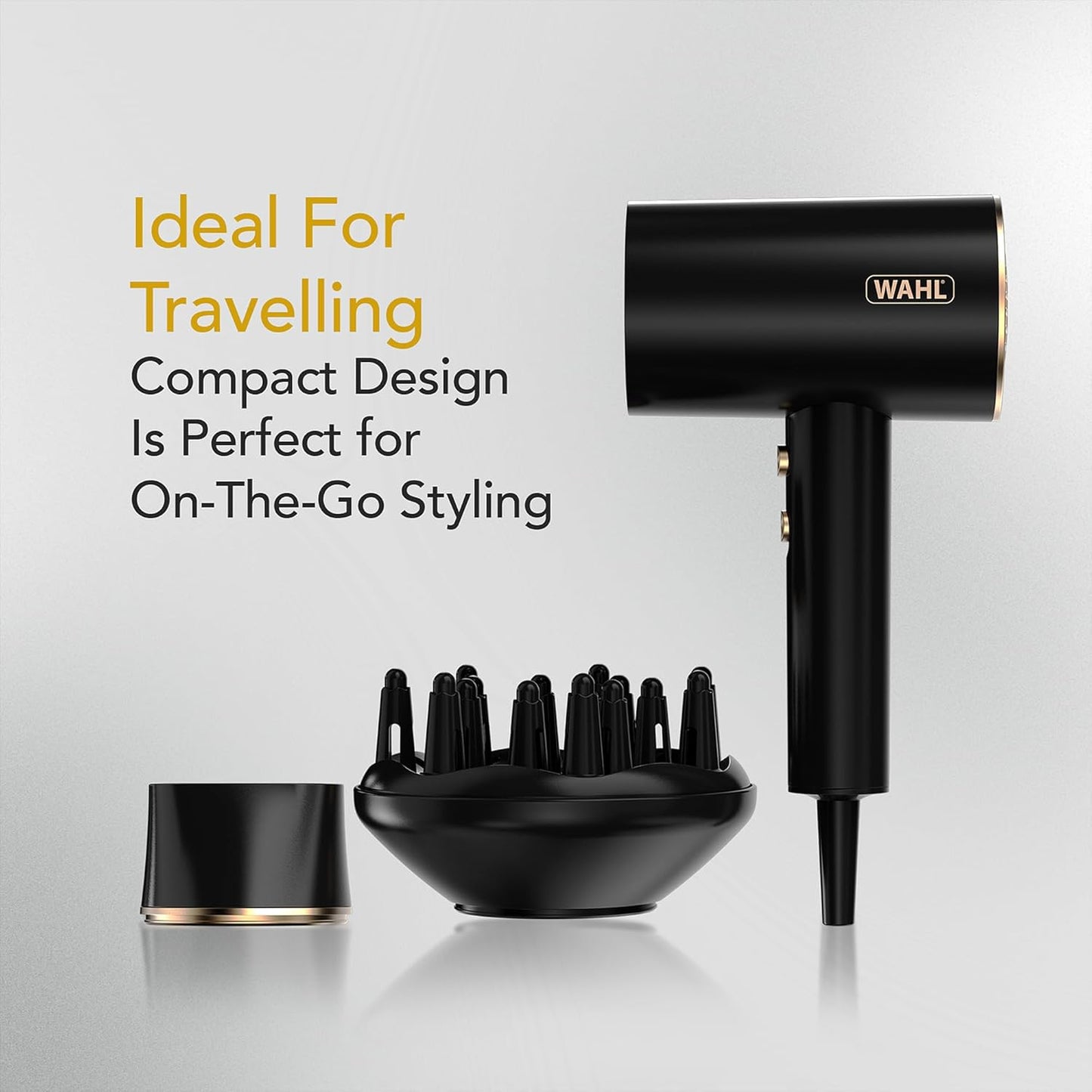 Wahl Ionic Flow Hair Dryer, Lightweight with Diffuser & Concentrator Nozzle