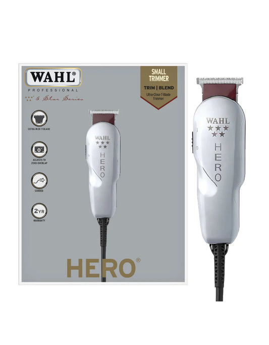 Wahl Professional 5 Star Hero Trimmer | Corded | 3 Attachment Combs | T-Blade