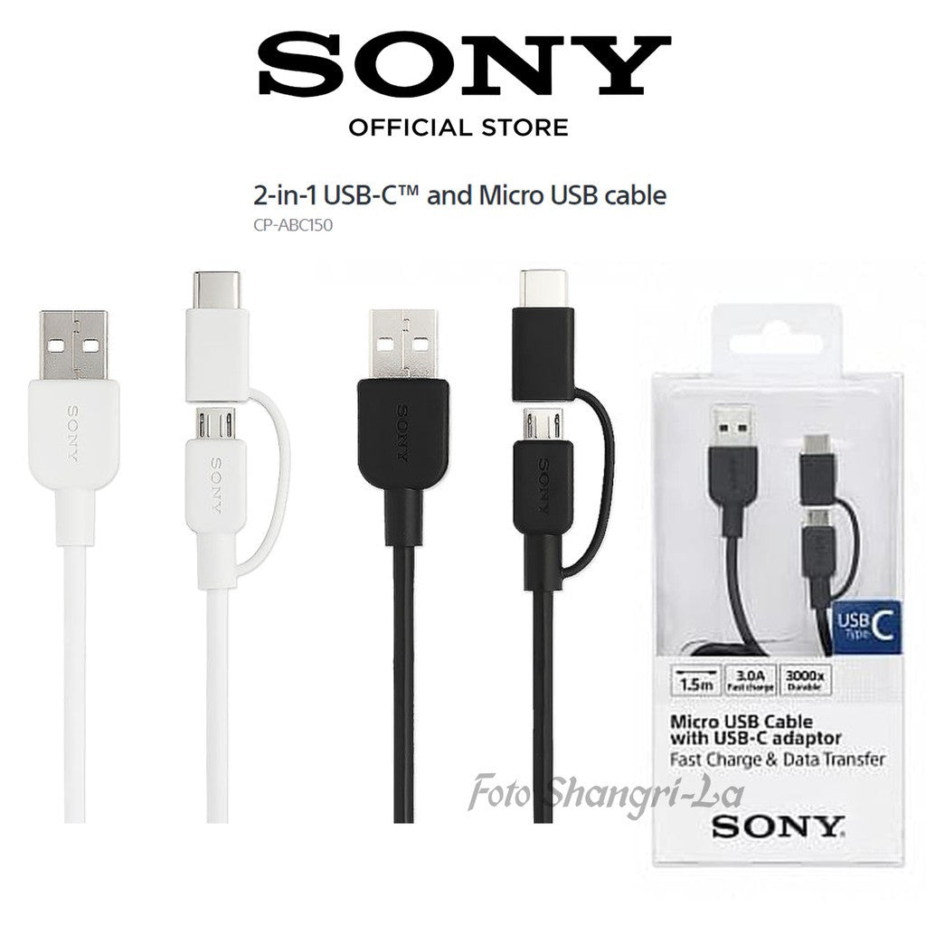 SONY USB CABLE+MICRO USB C ADAPTOR 1.5M CP-ABC150/