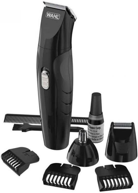 Wahl Groomsman Rechargeable All-in-One Multigroomer for Men - Beard and Stubble Trimmer, Grooming Kit With Nose and Body Trimmer, 3 Interchangeable Heads