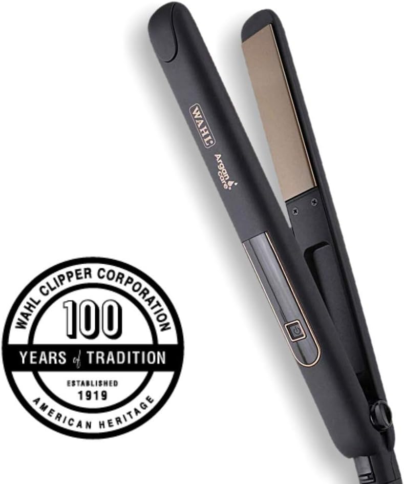 Wahl Pro Shine Argan Care Hair Straightener & Curler | Argan Oil Infused Ceramic Plates | Anti-Frizz Shine | LED Display | 180°C–230°C | Auto Shut-Off | 3m Professional Cord