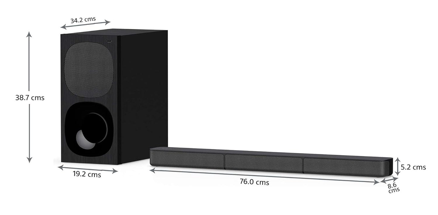 Sony HT-S20R Real 5.1ch Dolby Digital Soundbar for TV with subwoofer and Compact Rear Speakers, 5.1ch Home Theatre System