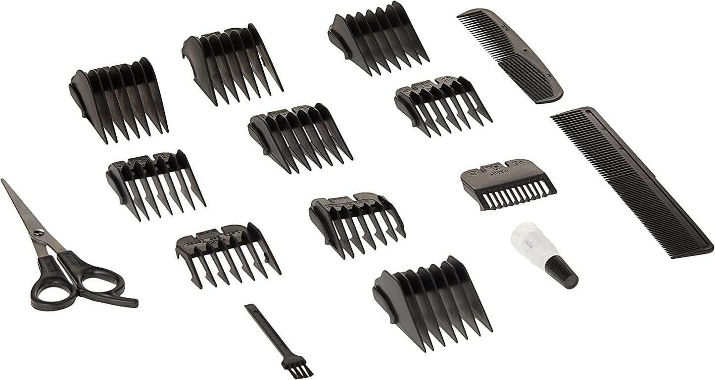 WAHL Homecut Complete Haircutting Kit, Corded Hair Clipper Self Sharpening Precision Blades With Taper Lever, Powerful And Durable Motor, 10 Guide Combs For Multiple Lenghts
