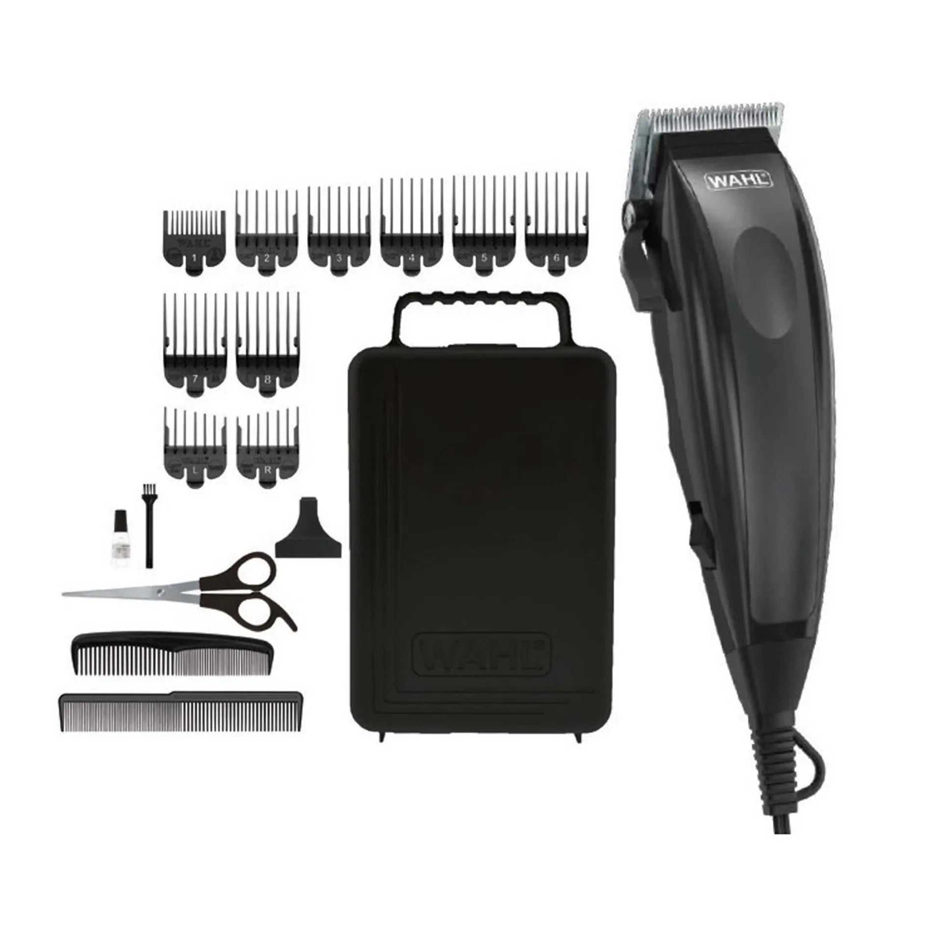 WAHL Homecut Complete Haircutting Kit, Corded Hair Clipper Self Sharpening Precision Blades With Taper Lever, Powerful And Durable Motor, 10 Guide Combs For Multiple Lenghts
