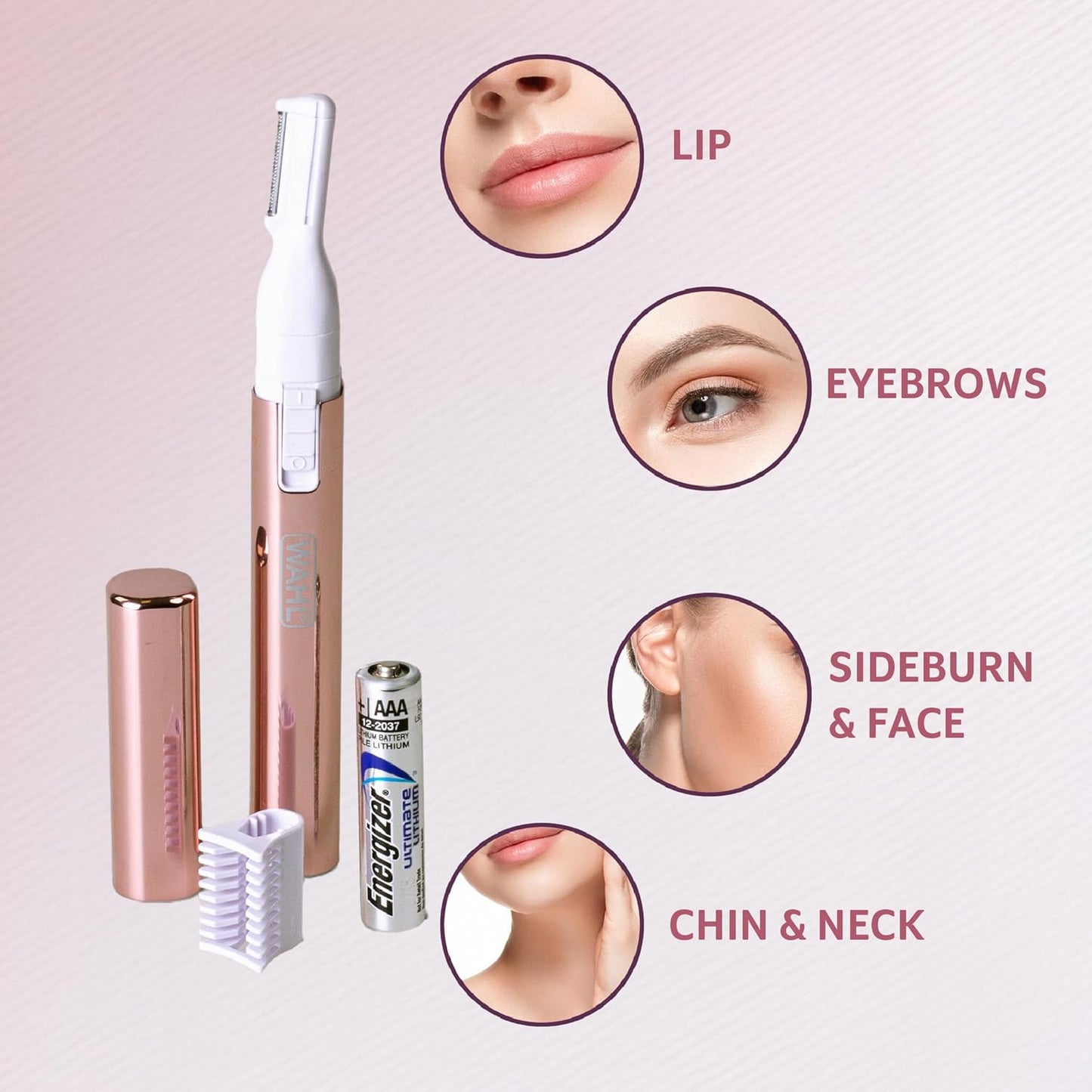 Wahl Pure Confidence Eyebrow Shaper, Pink, 1.0 count