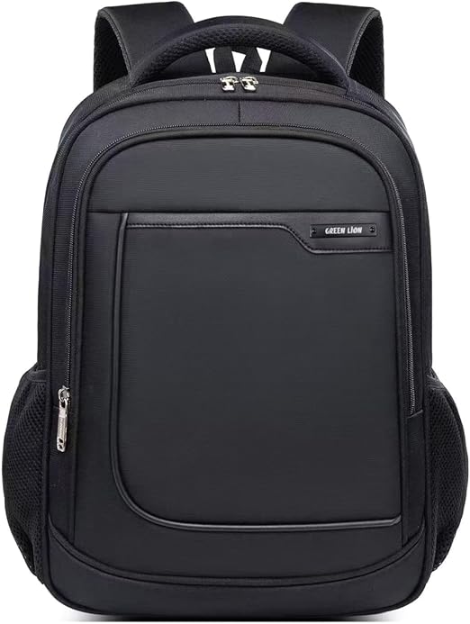 Green Lion Havana 17 Inch Backpack, 18L Capacity, Laptop Backpack for Women/Men, Dual Compartment, Lightweight Polyester with Padded Straps, Business Backpack Suitable for Travel/School/Work- Black