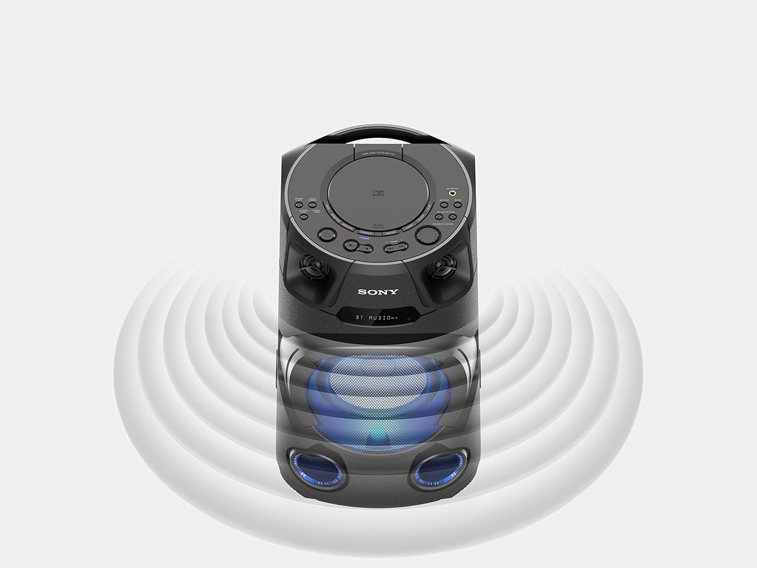 Sony MHC-V13 - Powerful Bluetooth, Party Speaker, Multicolor Lighting, CD Player, Mic Guitar Input