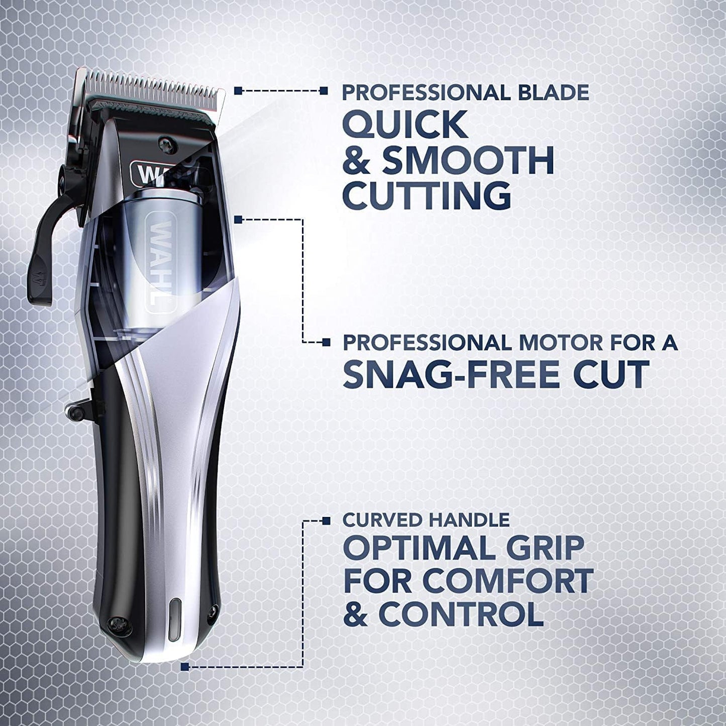 WAHL Multi Cut Pro Lithium Clipper with Long Lasting Battery | Quick & Smooth Cutting | Snag Free Precision and Comfortable Handling | Includes 12 Attachment Combs