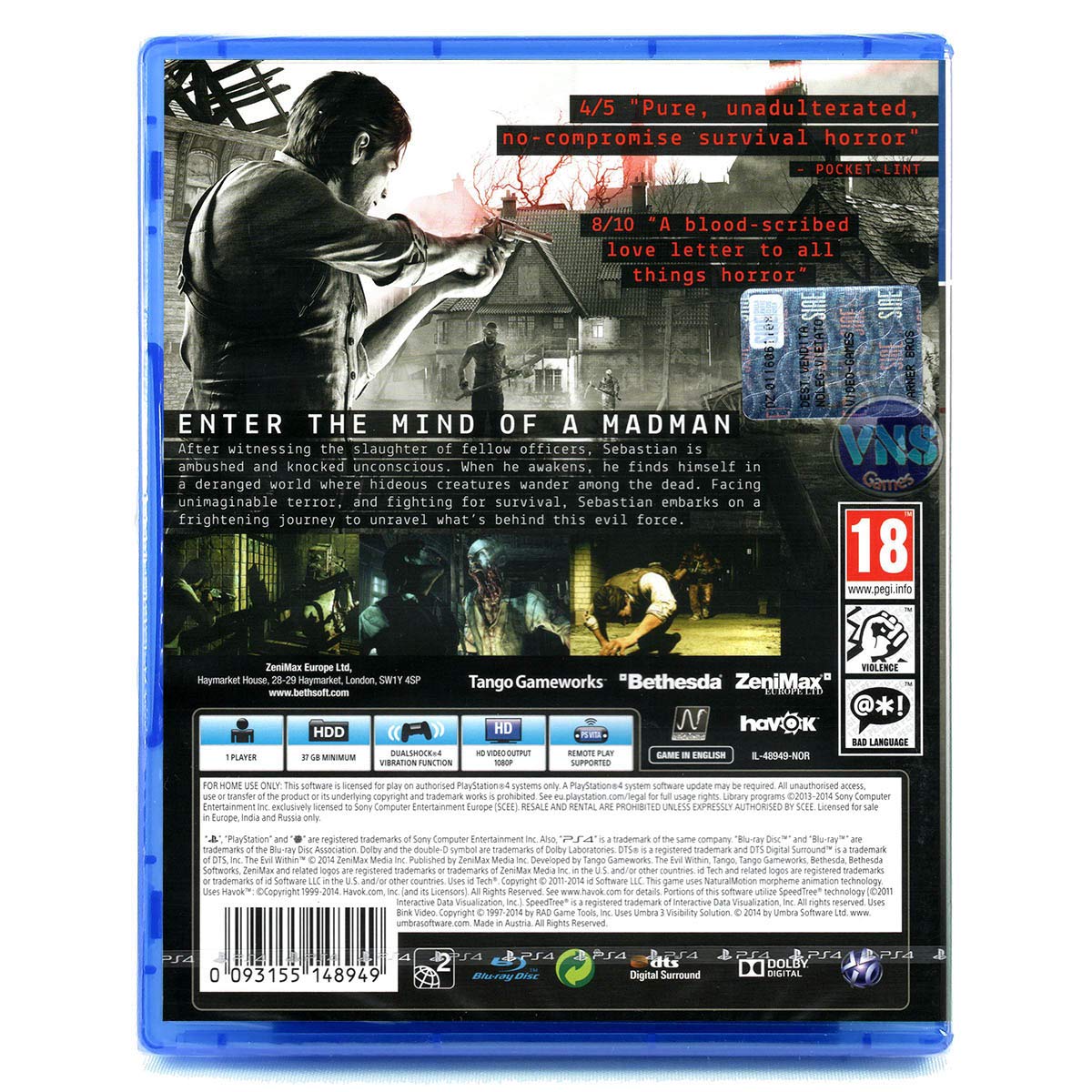 PS4 GAME EVIL WITHIN