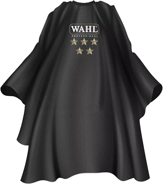 Wahl Professional 5 Star Series Barber Cape, Water and Bleach Resistant, Polyester, Snap Closure for Professional Barbers and Stylists
