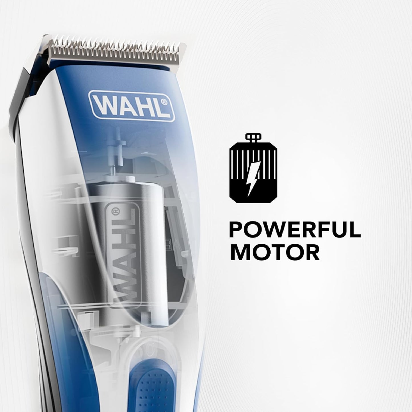 WAHL Color Pro Cordless Hair Clipper Kit, Rechargeable Hair Clipper, Detail Trimmer, Mini Foil Shaver, 12 Colour Coded Comb Attachments, 60 Minutes Run Time, Blue/White Trimmer