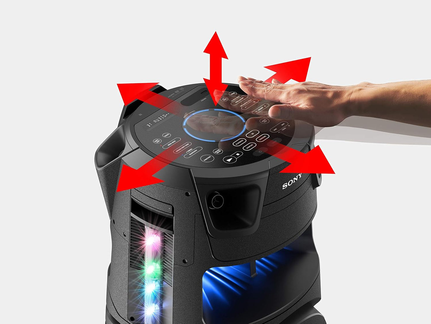 Sony High Power Audio System With Bluetooth Technology V73D Home Audio System With 360 Degree Light And Sound - Mhc V73D