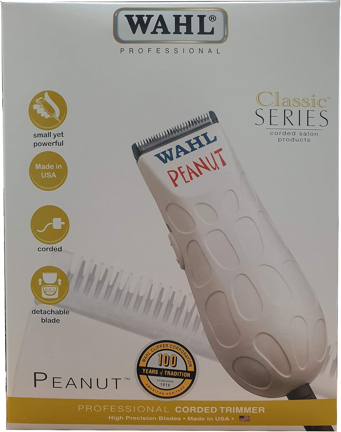 Wahl  Classic Series Peanut Professional Corded Trimmer (White)