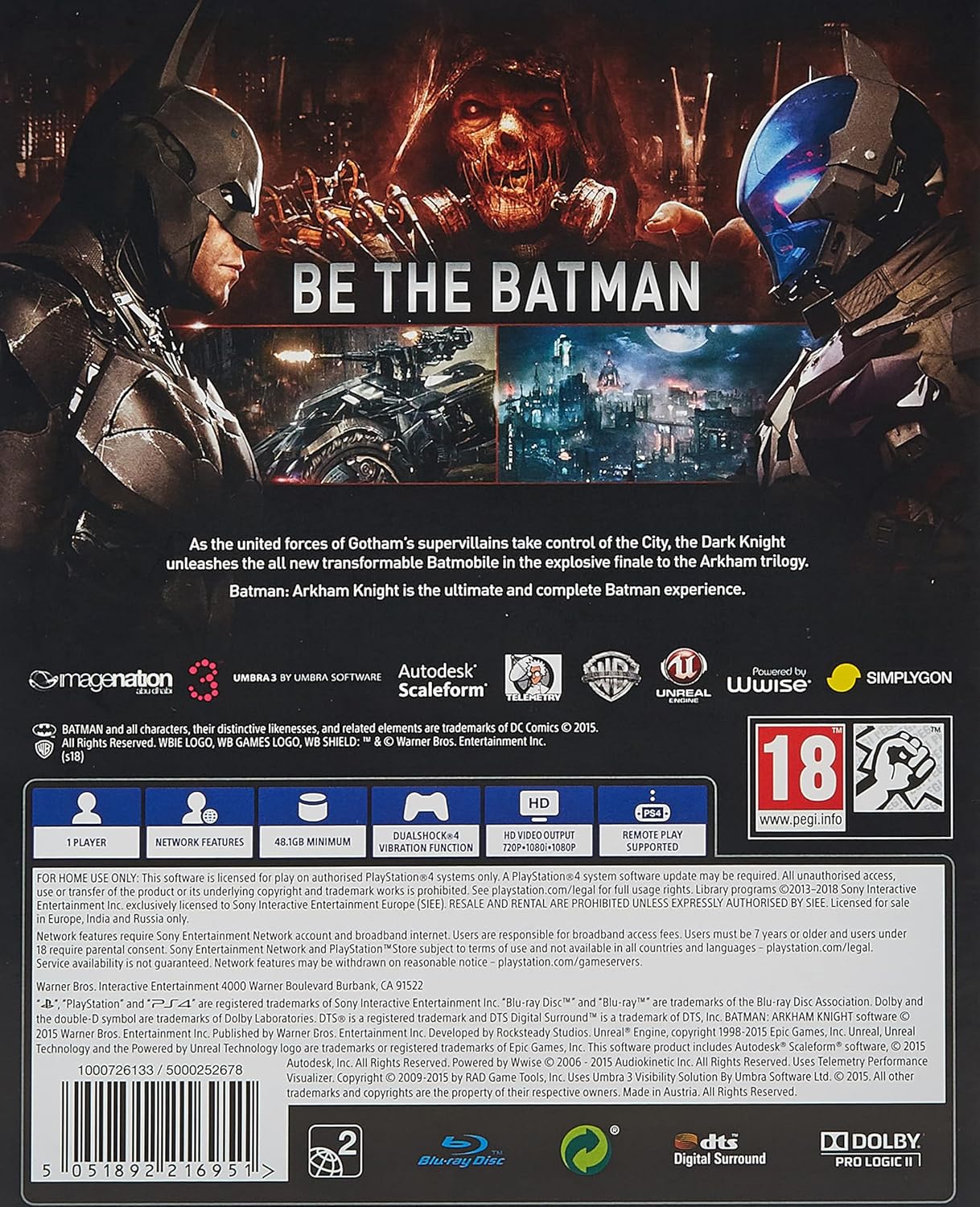 PS4 GAME BATMAN ARKHAM KNIGHT