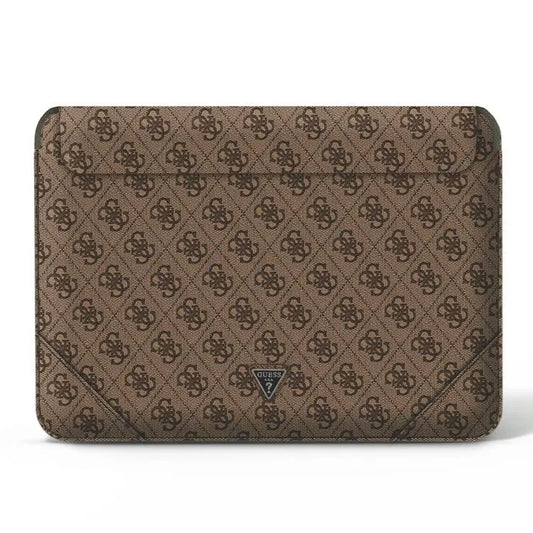 GUESS PU 4G TRIANGLE COMPUTER SLEEVE BRWN 16"GUCS16P4T