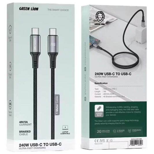 Green Lion Braided USB-C-C Braided Cable 1m 240W