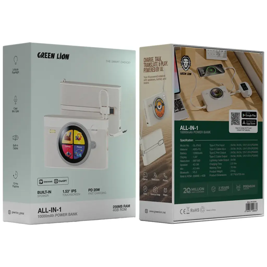 GREEN ALL-IN-ONE 10000MAH POWERBANK 256MB RAM GNAL1