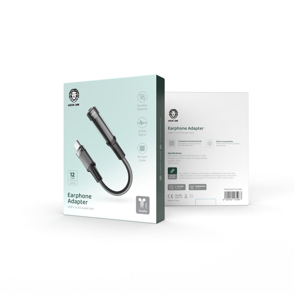 Green Lion Earphone Adapter USB-C to 3.5 Aux 12CM
