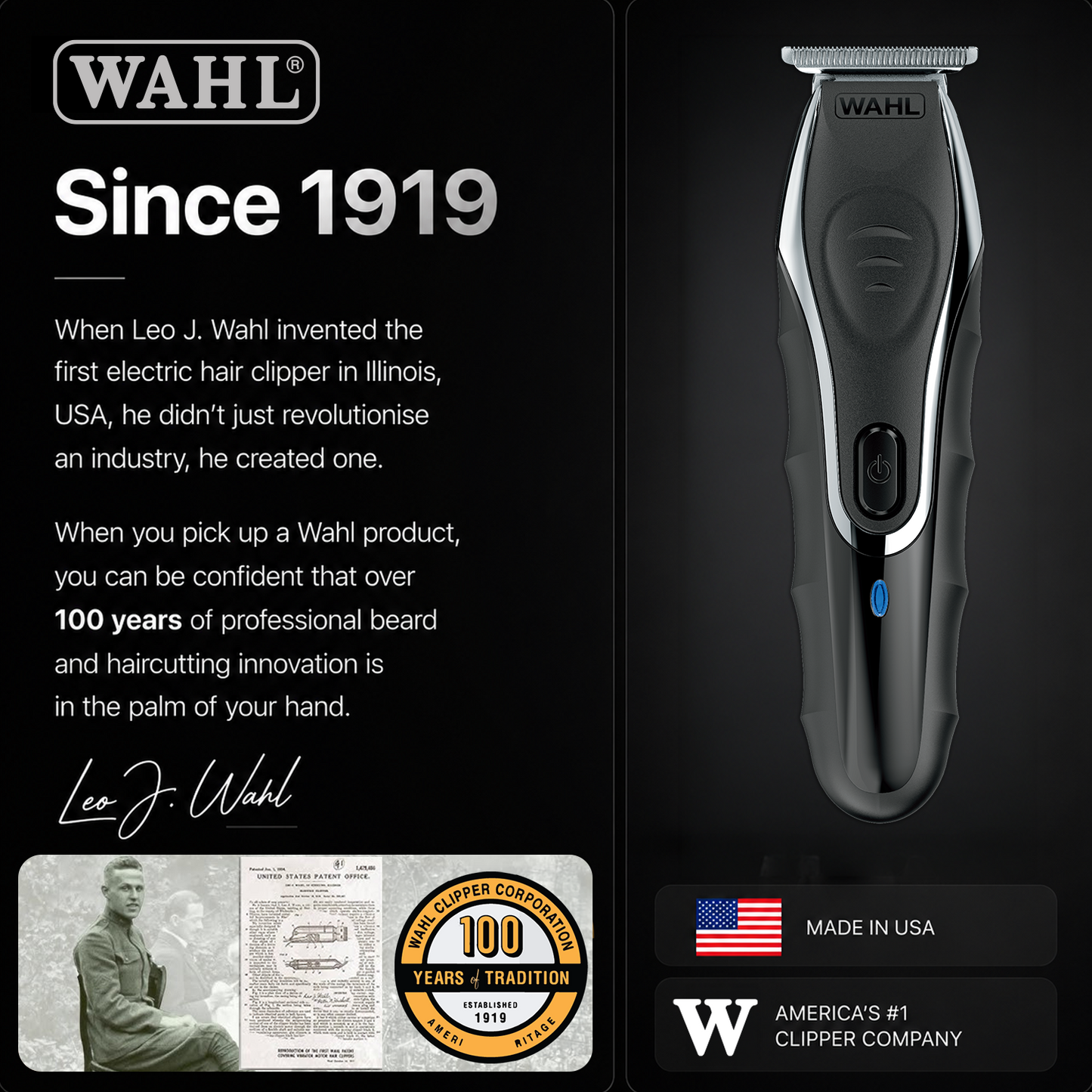 WAHL Aqua Blade Trimmer, Ultra-Close T-Blade For Wet & Dry Shaves, Long-Lasting Lithium-Ion Battery, Self-Sharpening Blades And Smart LED Indicator, 09899-927