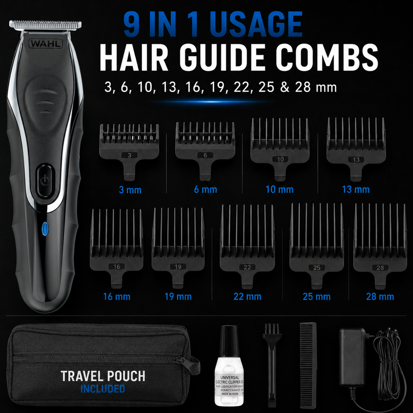 WAHL Aqua Blade Trimmer, Ultra-Close T-Blade For Wet & Dry Shaves, Long-Lasting Lithium-Ion Battery, Self-Sharpening Blades And Smart LED Indicator, 09899-927