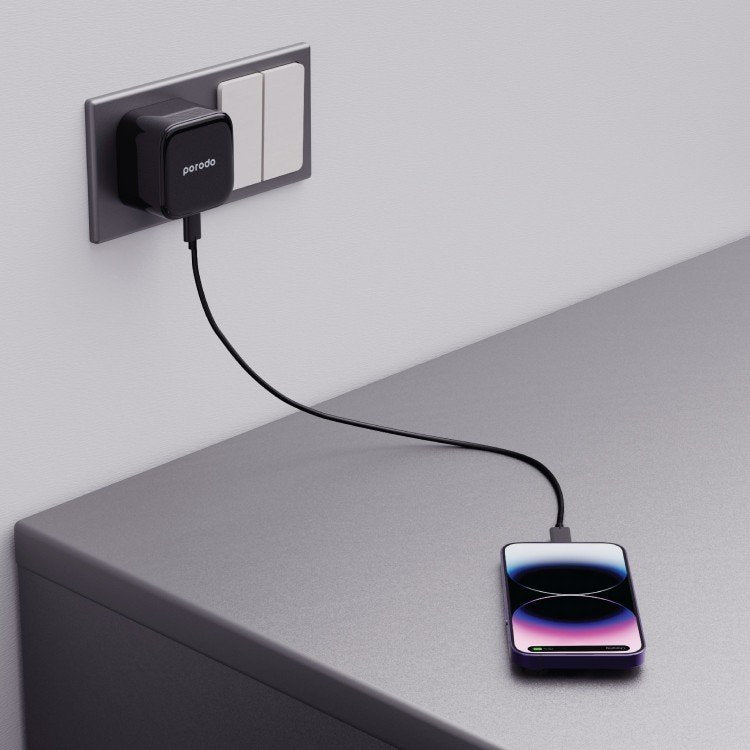 Porodo DUAL PORT PD35 CHARGER+Braided Type-C CABle