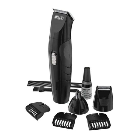 Wahl Groomsman Rechargeable All-in-One Multigroomer for Men - Beard and Stubble Trimmer, Grooming Kit With Nose and Body Trimmer, 3 Interchangeable Heads
