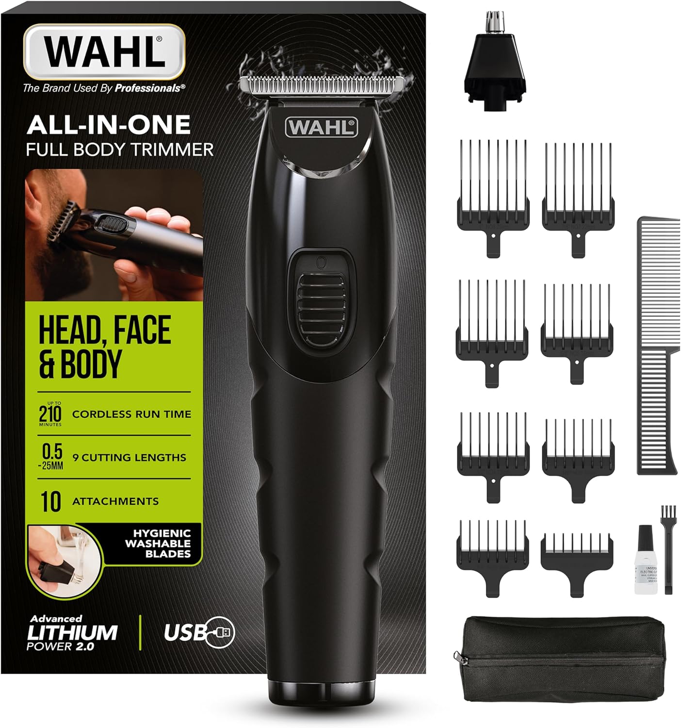 Wahl All in One Rechargeable Lithium Men's Multi groomer, 0.2mm-25mm