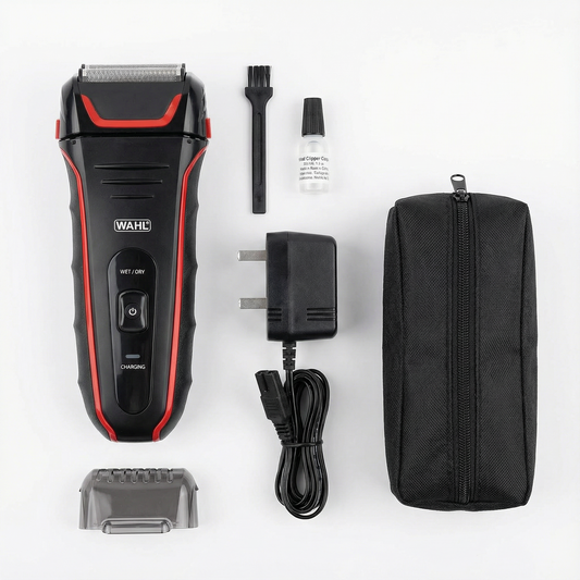 WAHL Rechargeable Electric Shaver for Men - Wet & Dry Waterproof Razor with Flexible Foils, Pivot Head, Pop-Up Trimmer, Lithium Ion Long Run Time, Quick Charge, Travel Lock