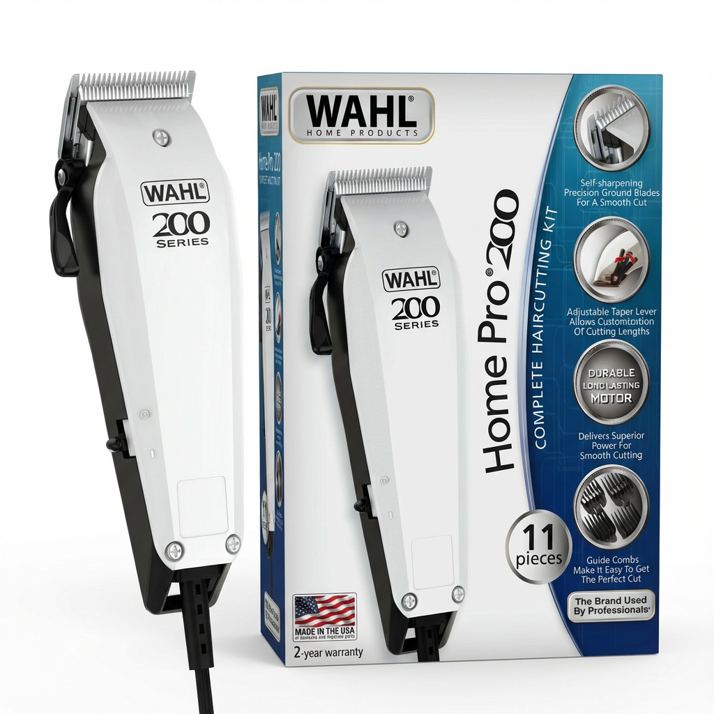 Home Pro 200 Series Haircutting Kit – 9-Piece Corded Hair Clipper Set  0927-1127