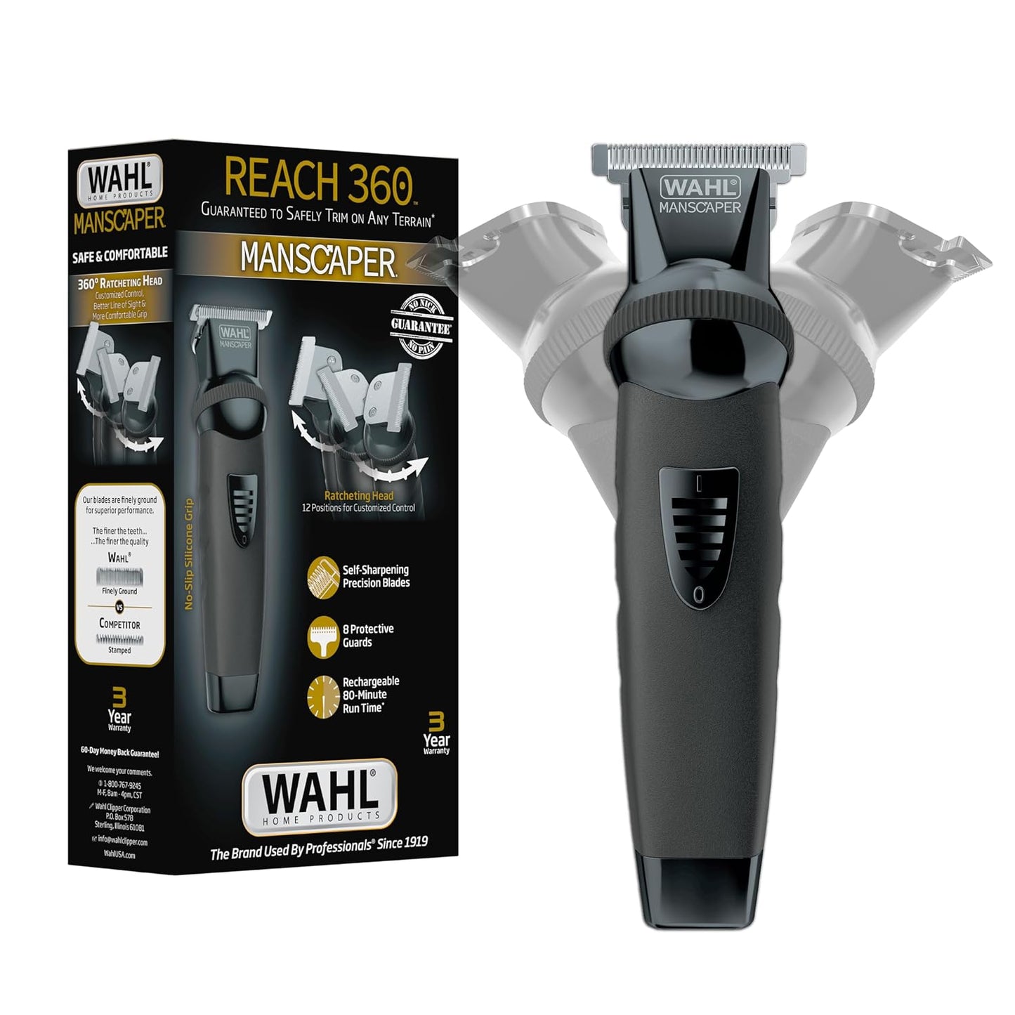 Wahl Manscaper Reach 360 Ratchet Head Cordless Body and Beard Trimmer