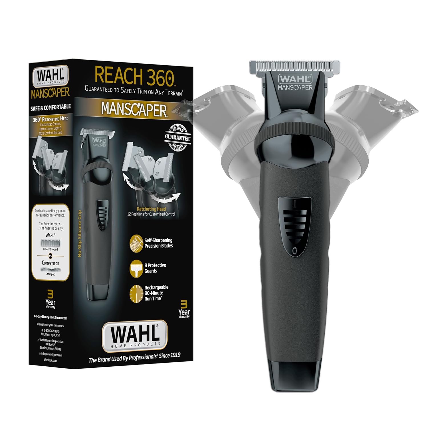 Wahl Manscaper Reach 360 Ratchet Head Cordless Body and Beard Trimmer