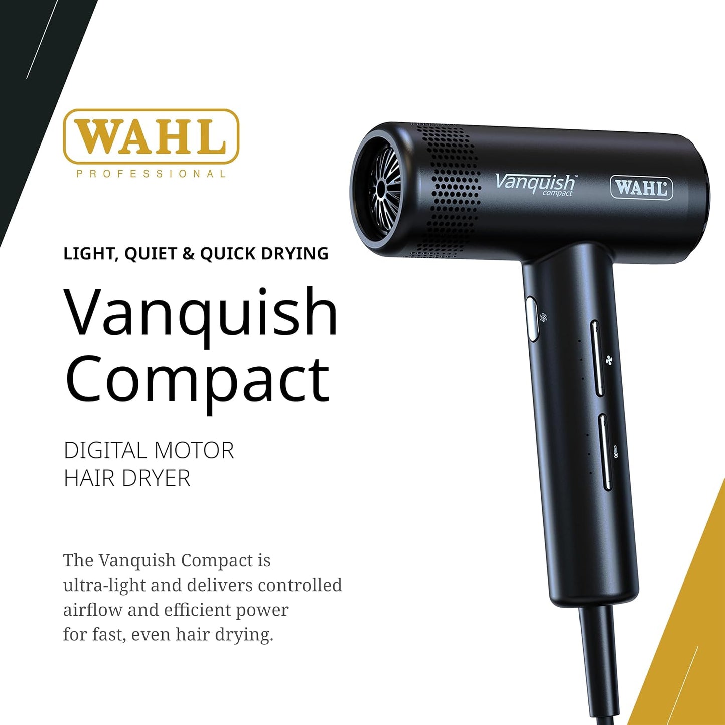 Wahl Professional Vanquish Compact Hair Dryer, 1600W,